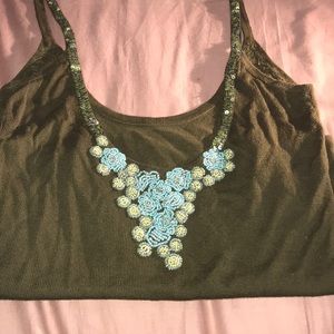 Olive Green sleeveless top